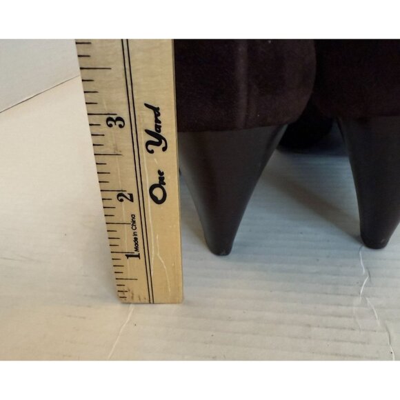Aquatalia by Marvin K Brown Suede Pointed Toe Cone Heel Booties 9.5 Quiet Luxury - Picture 8 of 8
